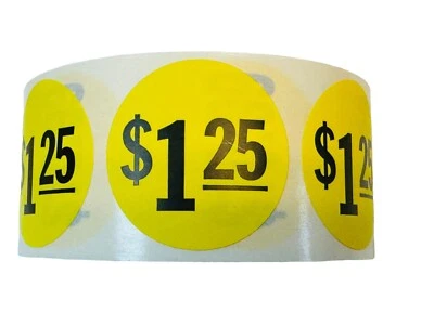 Etiquetas adhesivas amarillas de 1,5" para punto de venta de tiendas minoristas 1000 $1,25 Foto 1 de 4