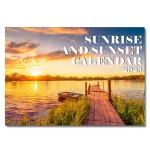 2025 A4 Sunrise and Sunset Calendar Stapled Type Wall Calendar Month to View - Picture 1 of 8