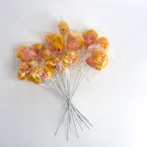 KONVOLUT 14-VTG 60ER JAHRE MÄDCHEN GUMMIKOPF BLONDE HAARE PUPPENKOPF BASTELN HOBBY-NOS - Bild 1 von 12