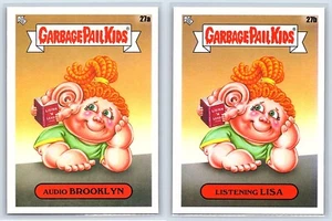 Garbage Pail Kids 2-Card Set Book Worms Audio Brooklyn 27a & Listening Lisa 27b - Picture 1 of 3
