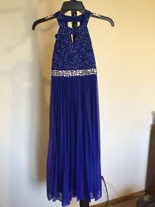 NWT Girl’s Speechless Kids Royal Blue Sequins Beads High Neck Party Dress Size 7 - Picture 1 of 12