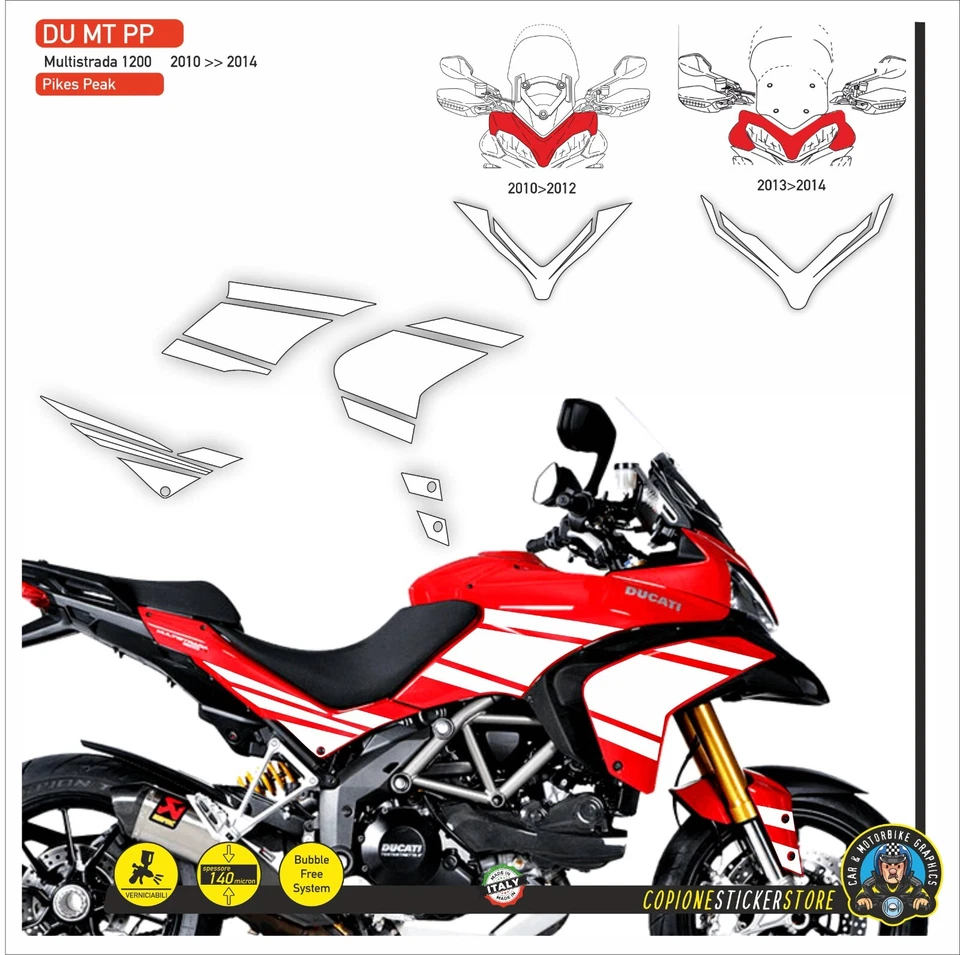 Grafiche adesivi compatibili moto DUCATI Multistrada 1200 2010 2014 pikes peak