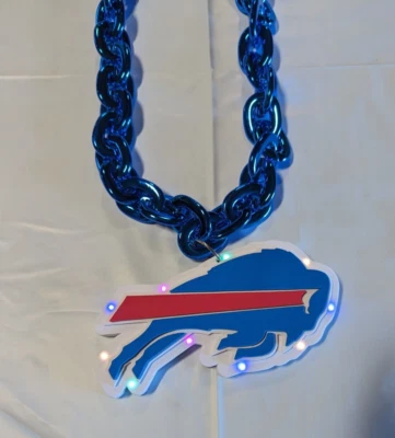 Cadena de abanico de espuma Buffalo Bills - ENCENDIDO - Collar LED equipo logotipo grande azul Foto 1 de 2