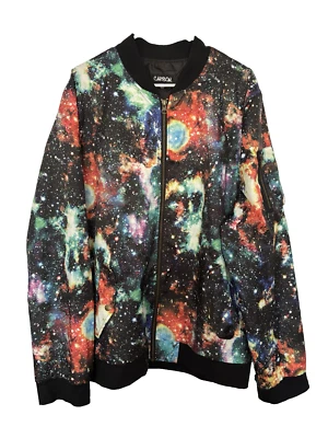 Chaqueta Cortavientos con Bolsillos Carbono Para Hombre Talla XL Cremallera Completa Espacio Fans Galaxy Foto 1 de 4