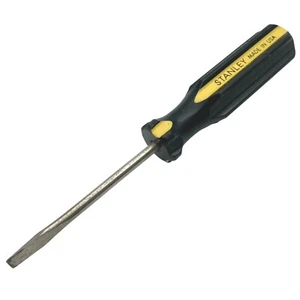 Vtg Stanley Flathead Slotted Screwdriver 6.5" Made in USA Thrifty Black Yellow - Picture 1 of 9