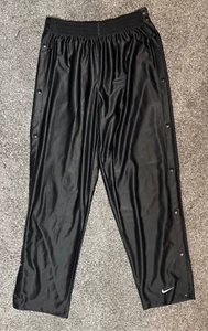 VTG Nike Pants Adult XL Snap Button Break Away Black Warm Up 90s Center Swoosh - Picture 1 of 9