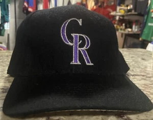 Vintage Sports Specialties Black Colorado Rockies Size 7 1/8 Fitted Baseball Hat - Picture 1 of 4