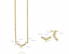 14K Gold Lab-Created Diamond Half Honeycomb Design Earrings Necklace Jewelry Set