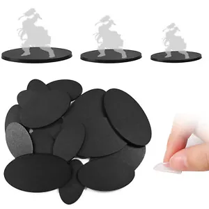 40pcs Various Size Oval Model Bases for Wargames Table Games Plastic Black MB01T - Picture 1 of 5