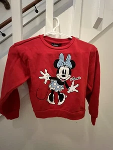 Disney- Minnie Mouse Sweatshirt Youth Kids Medium 7/8  Red - Picture 1 of 4