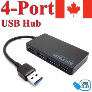 4 Port USB 3.0 HUB 5Gbps Charging Portable Compact Travel Adapter For Laptop PC - Picture 1 of 4