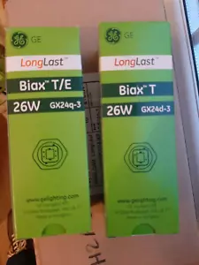 2 x GE 26W GX24Q-3 Fluorescent Lamp 4 pins part no. 26W/A/827/4P/LL - Picture 1 of 8