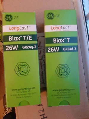 2 x GE 26W GX24Q-3 Fluorescent Lamp 4 pins  part no. 26W/A/827/4P/LL - Image 1 of 4
