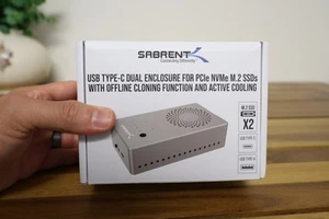 Sabrent USB Type-C Dual Enclosure for PCIe NVMe M.2 SSDs with Cloning & Cooling - Picture 1 of 14
