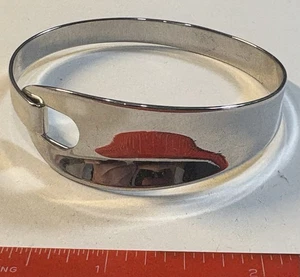 Vintage Napier Silver-Tone Modernist Bypass Cuff Bracelet Mid Century - Picture 1 of 5
