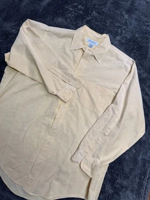 Camisa Polo Brooks Brothers Para Hombres 16.5-32 Original Amarilla Oxford 100% Algodón EE. UU. Foto 1 de 4