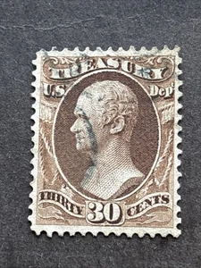 55671 US Stamp Sc# O81 30c Used NH Very Fresh Good Center SP* Fancy Cancel - Picture 1 of 2
