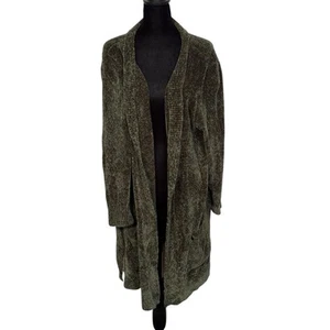 Denim & Co Plus Size 2X Sweater Cardigan Top Green Long Sleeve Pockets Winter - Picture 1 of 8