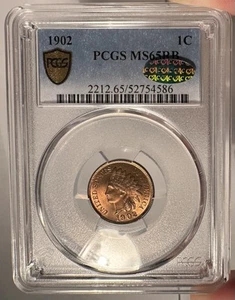 1902 1c PCGS MS 65 RB CAC Indian Head Cent - Red Brown - Picture 1 of 4