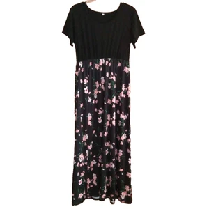Maxikleid/Größe XL/Baumwolltop und Blumenrock/hoher Bund - Bild 1 von 7