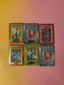 Lot of 6 vintage 2000 Taco Bell Metal Tin Digimon Trading Cards and Case - Bild 1 von 2
