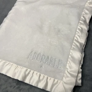 Carters weiße Babydecke Satinborte bezaubernd grau Stern 30 x 38 Lovey Carter's - Bild 1 von 8