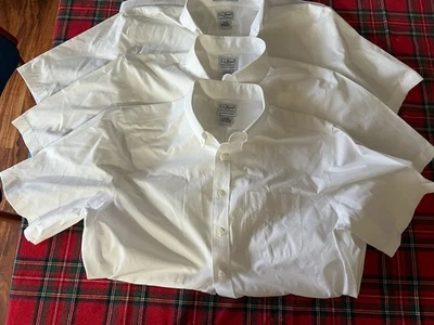 Men's L.L. Bean Short Sleeve White Button Down Cotton Shirts Set 3 Size 16/36 L - Image 1 of 4