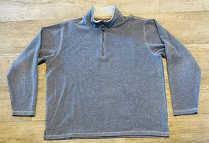 VTG Orvis Men's Terry Cloth 1/4 Zip Sherpa Collar Pullover Sweater Gray X-Large - Picture 1 of 9