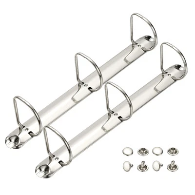 A4 3 Hole Ring Binder Mechanisms, 2 Set 1.97" D Ring Binder Planner, 26mm Silver - Image 1 of 4
