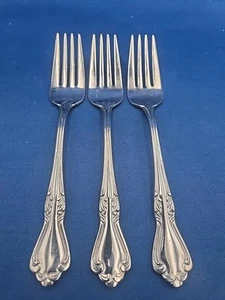 Lote de 3 tenedores de ensalada de acero inoxidable Reed & Barton FAIRISLE 7 1/4" - Imagen 1 de 5