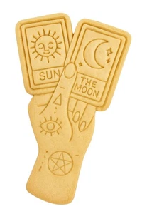 Tarot Hand with Sun & Moon Cards Cookie Cutter & Stamp 4x2.6" for Baking Clay - Picture 1 of 6