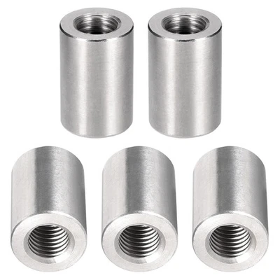M12x30mm(DxL) Coupling Connector Nut Threaded Sleeve Rod 5Pcs Good for Furniture - Image 1 of 4