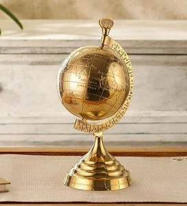 Goldener Messing Globus Maritim Welt Geographisch Mini Tischglobus Schreibtisch Buchstütze Geschenk - Bild 1 von 4