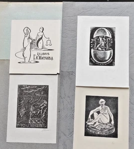 Exlibris Exlibris Exlibris Frau Dame Akt Lot 4 Kunst Demidenko Sapoznikov Litvinov - Bild 1 von 1