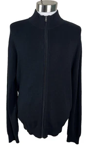 Maglione uomo Michael Kors taglia XL full zip davanti nero cotone toppe gomiti B16 - Foto 1 di 13