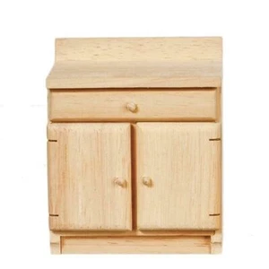 Dolls House Unfinished Base Unit Miniature Bare Wood Kitchen Furniture 1:12 - Picture 1 of 8