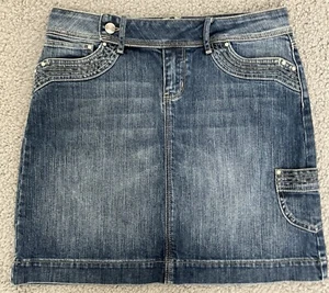 Noir minigonna vintage donna blu jeans denim taglia 2 - Foto 1 di 8