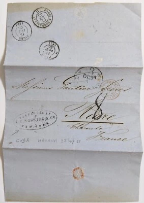 Habana, CU--Gautier Freres, Aigre, FR/F'wding Agt., A.C. Rossire & Co., NY/1865 - Image 1 of 2