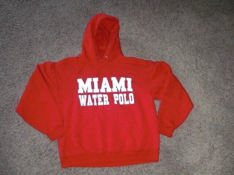 MIAMI OF OHIO WATER POLO red Hoodie Sweatshirt Women's Medium Cover