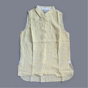 TOMMY BAHAMA Women's Cabana Stripe Shirt Sleeveless Island Sun Yellow Size S (Ne - Picture 1 of 9
