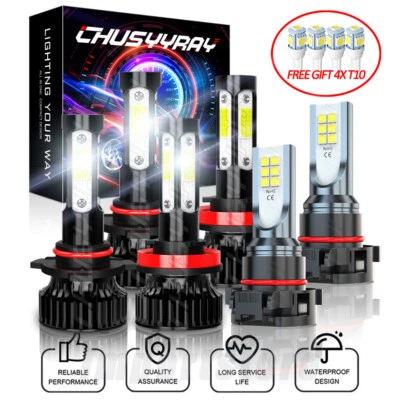 Se adapta a Chevy Cheyenne 2014 2015 6x actualización faros LED + kit de bombillas antiniebla blanco 6K Foto 1 de 4