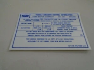 1971 Reproduction Ford 351 A/T Emission Decal - Bild 1 von 1