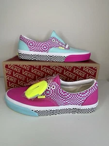 Vans Era Warped Checkered Psychedelic Pink Blue Trainers UK Size 8 RARE - Picture 1 of 8