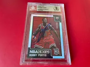 Tarjeta de novato plateada Bobby Portis 2015-16 Hoops firmada automática Beckett BAS losada - Imagen 1 de 2