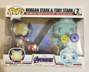 MORGAN STARK AND TONY STARK GITD Funko Pop Marvel confezione da 2 esclusiva PIAB - Foto 1 di 4
