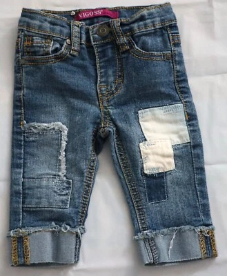 VIGOSS Bebé Niña Parcheado Azul Vaqueros Talla 12M Foto 1 de 3