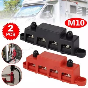 2tlg 250A Sammelschiene Verteilerblock mit 4 x M10 Stromverteilerblock 12V-48V - Bild 1 von 18