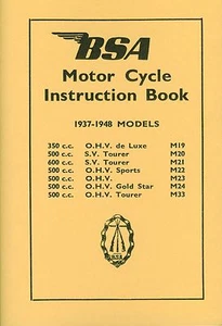 BSA Book M20 M21 M22 M23 M24 M33 Gold Star 1937-1948 Reprinted Motorcycle Manual - Picture 1 of 4