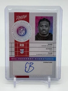 2024 Panini Prestige Emani Bailey NFL Passport Signatures Rookie On-Card SSP - Picture 1 of 2