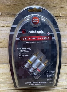 RADIO SHACK STEREO A/V CABLE-3FT-NIB New Sealed - Picture 1 of 6